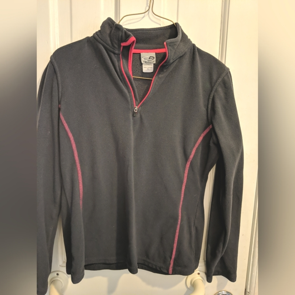 Champion Sweater Women's Fleece Size XS Extra Small Gray 1/4 quarter zip